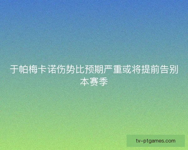 于帕梅卡诺伤势比预期严重或将提前告别本赛季